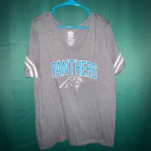 Carolina panthers NFL team apparel womens size XXL grey with stripes on sleeve